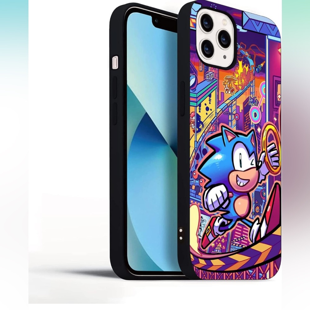 New Cool Compatible with iPhone 15 Pro Case, Shockproof Thin Case (Cute-Sonic-7)